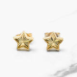 Studs - Or 10K jaune étoiles coupe diamant - BOG202