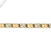Bracelet - Or 10K deux tons jaune & blanc style tissé 7" - BRG261