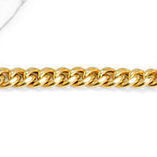 Men's Bracelet - Engravable 10K Yellow Gold Bar with 9" Cuban Links - BRG269