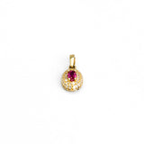 Pendant - 10K gold tourmaline/october birthstone with cz pave setting - PEG278