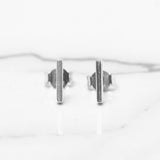 Studs - Or 10K blanc barre poli - BOG211