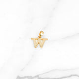 Pendant - 10K yellow gold "W" polished - PEG286