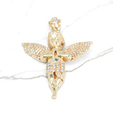 Pendant - 10K Yellow Gold Angel with Cz Pavement - PEG299