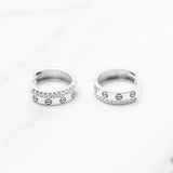 Huggies - Or 10K blanc style amour pavé cz - BOG247