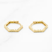 Huggies - Or 10K jaune hexagonal coupe diamant - BOG249