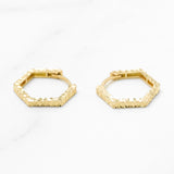 Huggies - Or 10K jaune hexagonal coupe diamant - BOG249