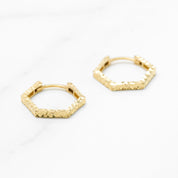 Huggies - Or 10K jaune hexagonal coupe diamant - BOG249