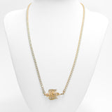 Collier - Or 10K jaune tennis avec pendentif ange pavé cz - CHG062