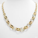 Women's chain - 10K two-tone yellow & white gold graduated diamond cut links & 17" Greek key - CHG065