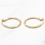 Hoops - Or 10K deux tons jaune & blanc coupe diamant - BOG265