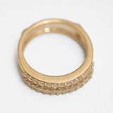 Bague - Or 10K jaune semi-éternité empilée cz - RIG272