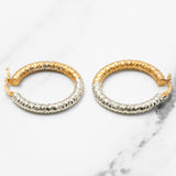 Hoops - Or 10K deux tons jaune & blanc coupe diamant  - BOG270