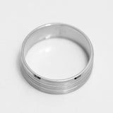 Bague - Or 10K blanc jonc rayé finition brossée - RIG277