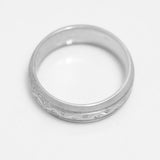 Bague - Or 10K blanc jonc orné - RIG279