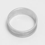 Bague - Or 10K blanc jonc texturé - RIG285