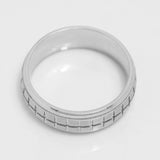 Bague - Or 10K blanc jonc motif carré finition brossé - RIG289