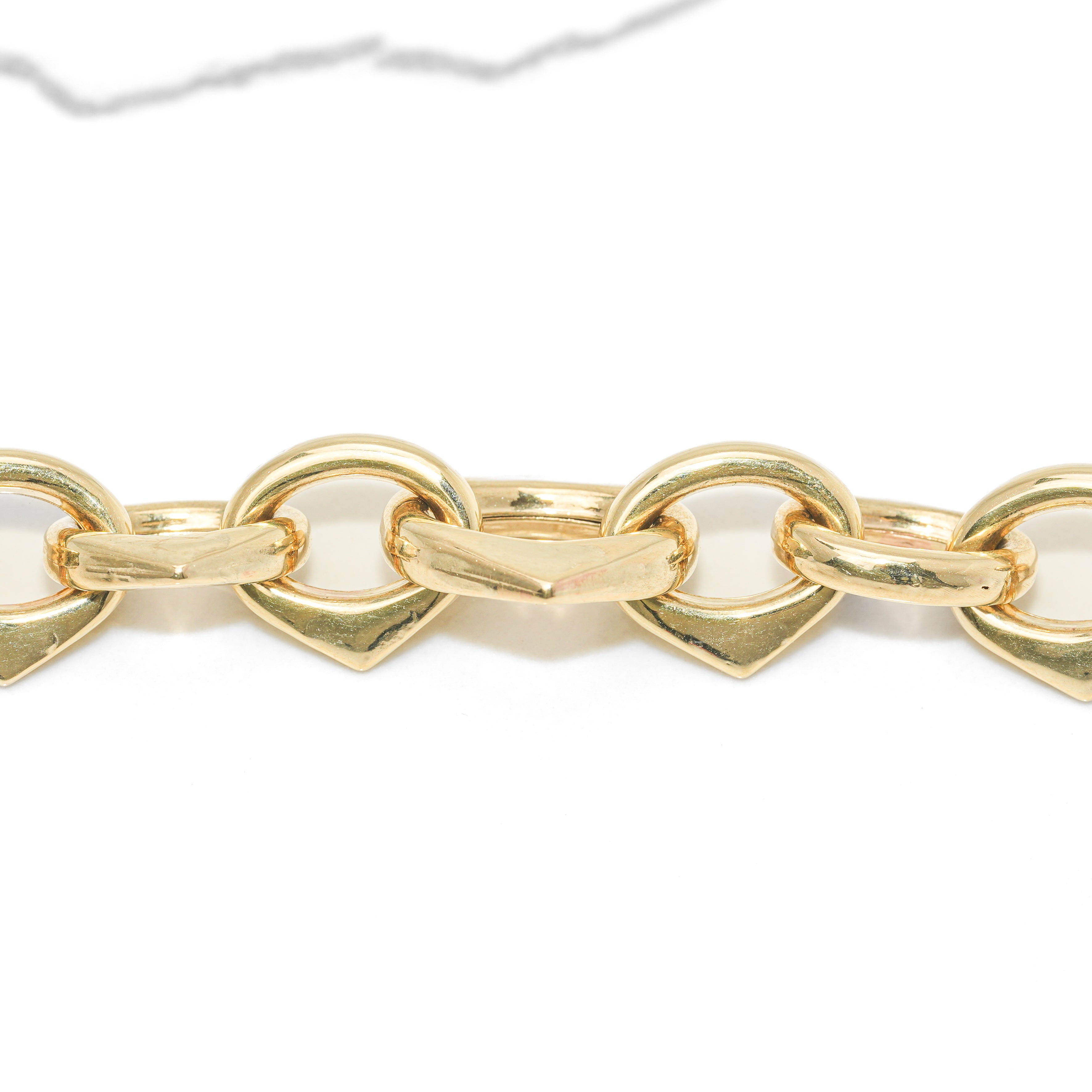 Woman's Bracelet - 10K Yellow Gold Polished Pointed Cable Links 7" - BRG276