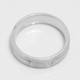 Bague - Or 10K blanc jonc à motif poli - RIG290