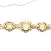 Woman's Bracelet - 10K Yellow Gold Polished Pointed Cable Links 7" - BRG276
