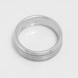 Bague - Or 10K blanc jonc satiné avec bordure - RIG293