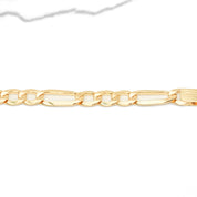 Bracelet - Or 10K jaune barre gravable avec figaro 8" - BRG288