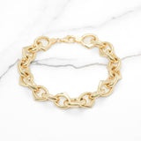 Bracelet - Or 10K jaune câble pointus poli 7" - BRG276