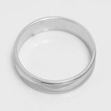 Bague - Or 10K blanc jonc coupe diamant - RIG300