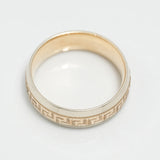Bague - Or 10K jaune jonc motif clé grecque - RIG303