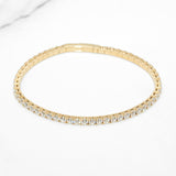 Bracelet jonc - Or 10K jaune tennis cz 3mm - BRG291