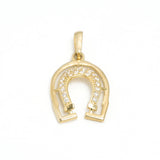 Pendentif - Or 10K jaune fer à cheval pavé cz - PEG130
