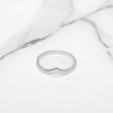 Bague - Or 10K blanc wishbone poli - RIG378