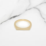 Bague - Or 10K jaune barre mince superposable poli - RIG380