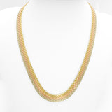 Woman's necklace - 10K gold tricolor yellow, white & pink mesh links 18" - CHG113