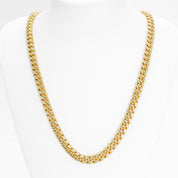 Chaîne - Or 10K deux tons jaune & blanc cuban link coupe diamant 7.4mm - CHG1249
