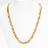 Chaîne - Or 10K deux tons jaune & blanc cuban link coupe diamant 7.4mm - CHG1249