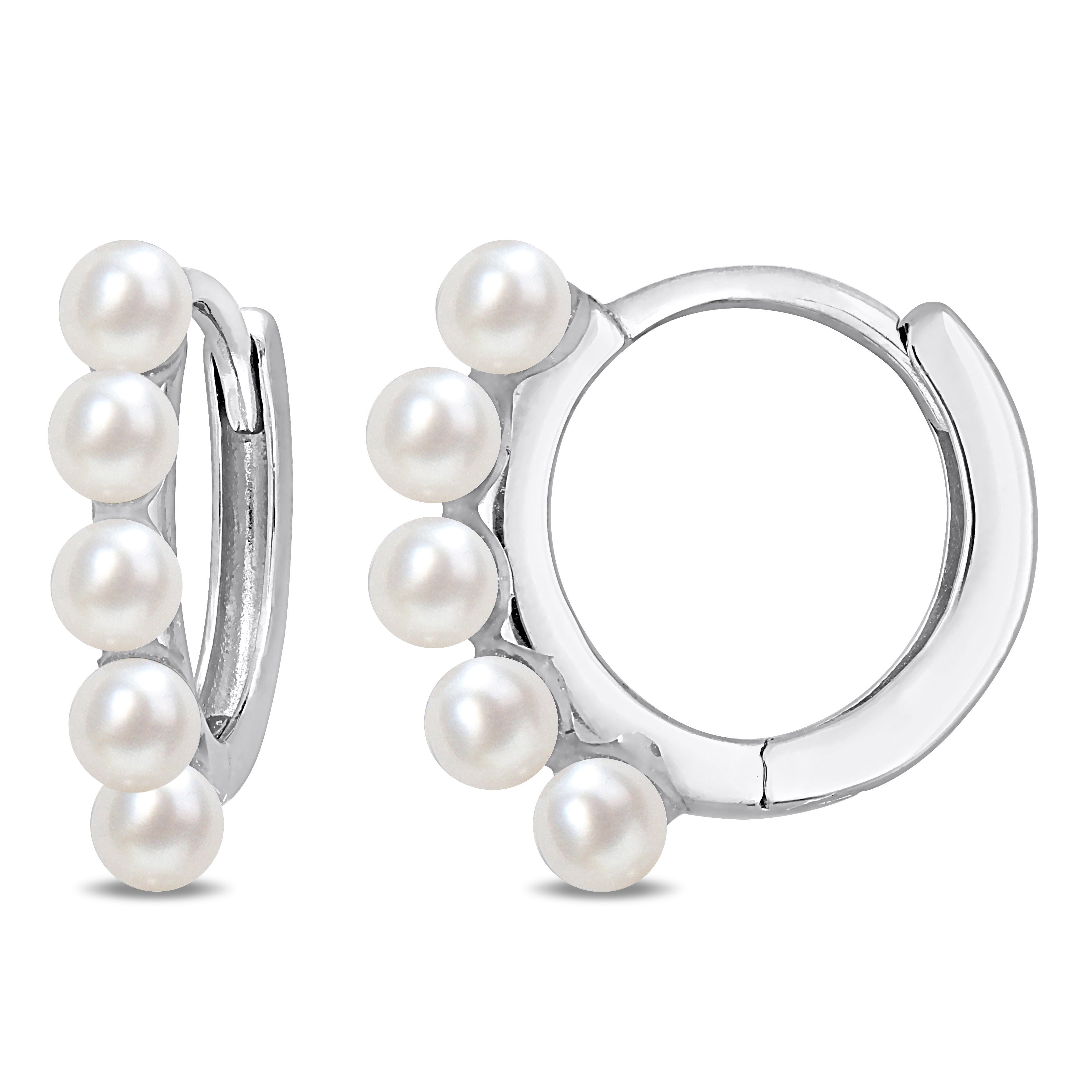 Huggies - Or 10K blanc perles d'eau douce - BOG1341