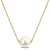 Collier - Or 10K jaune pendentif coulissant perle d'eau douce - CHG1328