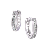 Hoops - Argent pierres cz en canal 3mm X 15mm - BOS391