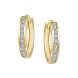 Hoops - Argent plaqué or jaune pierres cz en canal 3mm X 17mm - BOS394