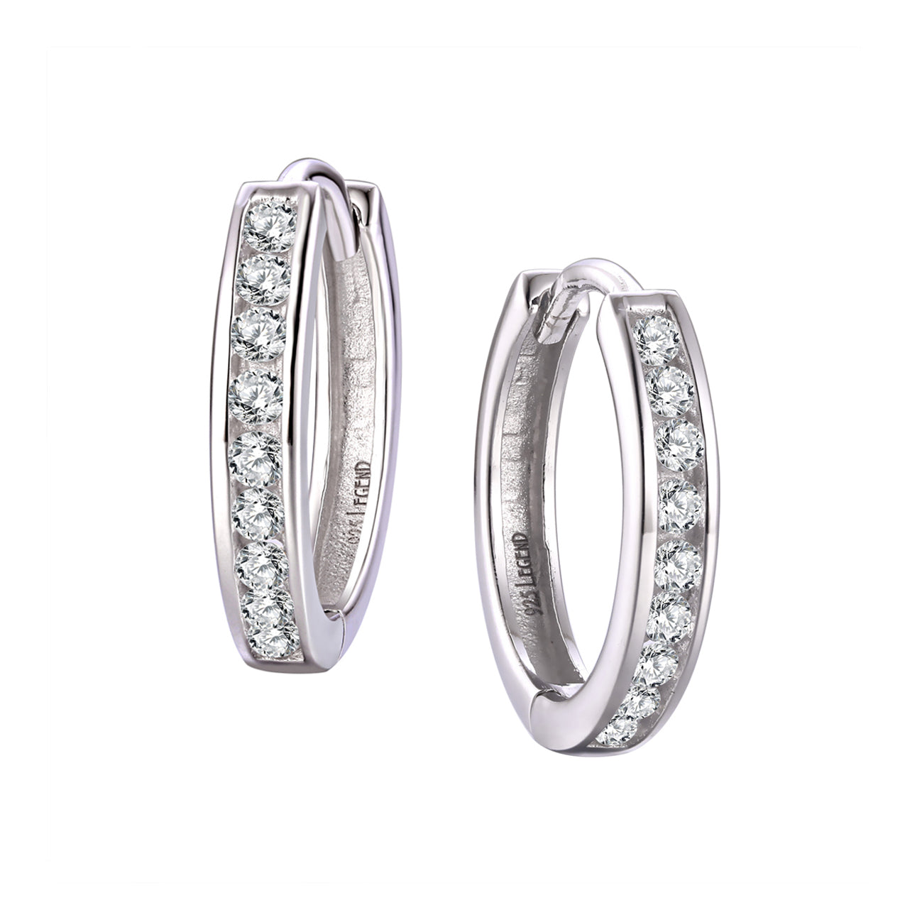 Hoops - Argent pierres cz en canal 3mm X 17mm - BOS392