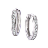 Hoops - Argent pierres cz en canal 3mm X 17mm - BOS392