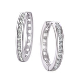 Hoops - Argent pierres cz en canal 3mm X 22mm - BOS395