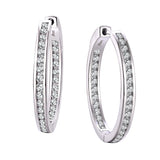 Hoops - Argent pierres cz en canal 3mm X 30mm - BOS396