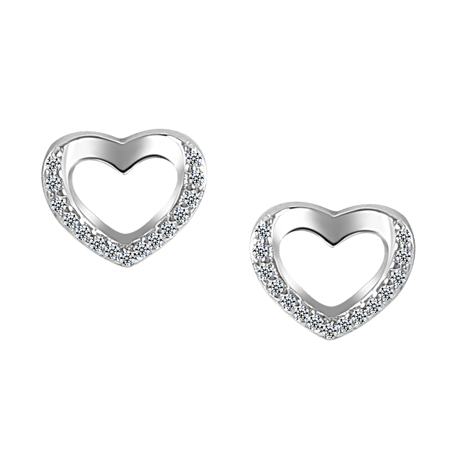 Studs - Argent coeur en cz - BOS397