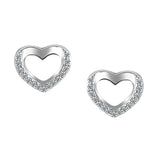 Studs - Argent coeur en cz - BOS397
