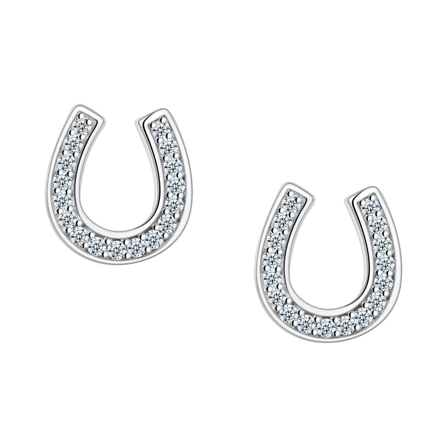 Studs - Argent fer à cheval cz - BOS398