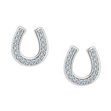 Studs - Argent fer à cheval cz - BOS398