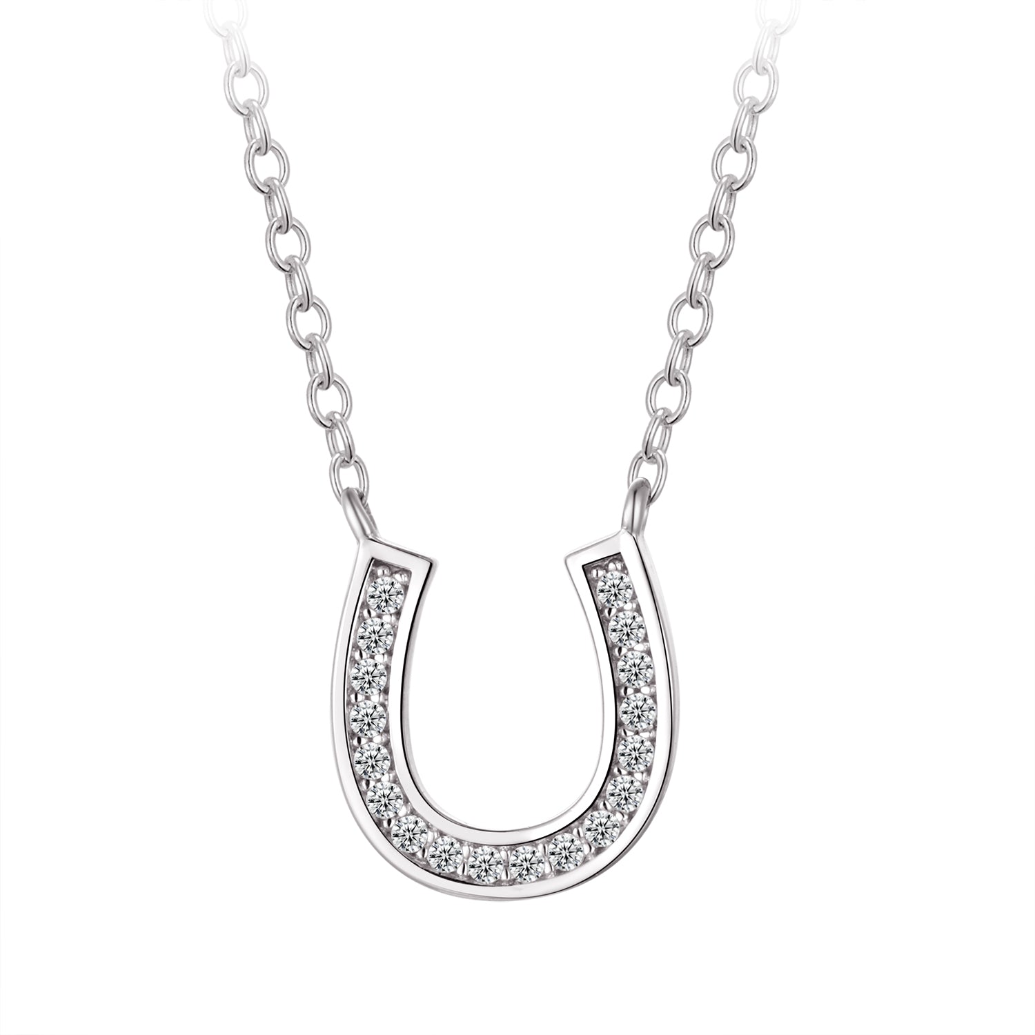 Collier - Argent pendentif fer à cheval en cz - CHS683