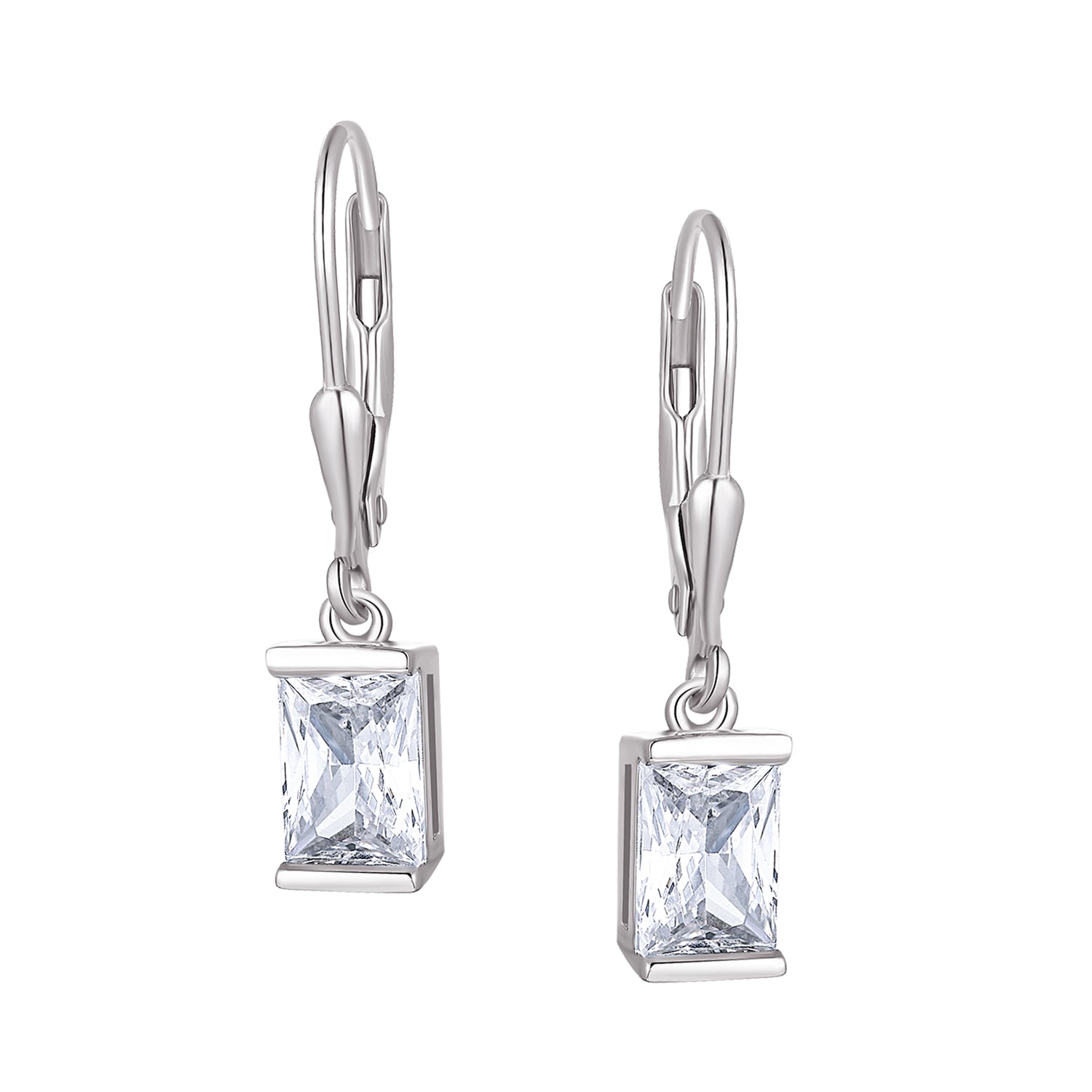 Hoops - Argent pierre cz coupe radiant pendantes - BOS399