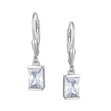 Hoops - Argent pierre cz coupe radiant pendantes - BOS399